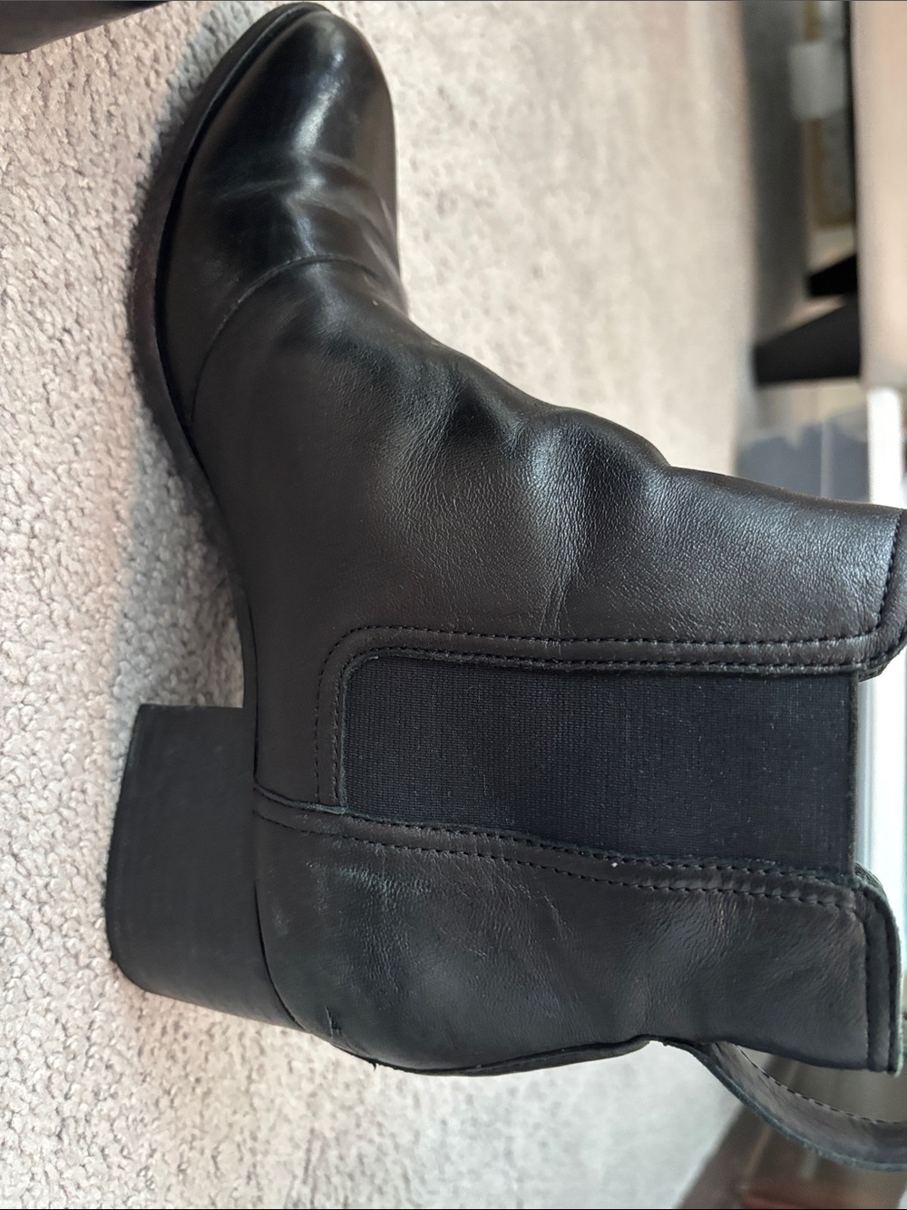 Women’s Rag & Bone Walker  Black Leather Chelsea Boot Ankle Shoes - Picture 4 of 6